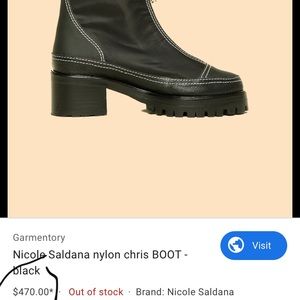 Nicole Saldana nylon “Chris” boot in black